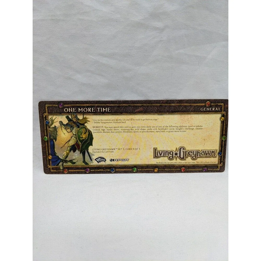 Lot Of (2) Dungeons And Dragons Campaign Cards Living Greyhawk Set 3 Cards 3-4